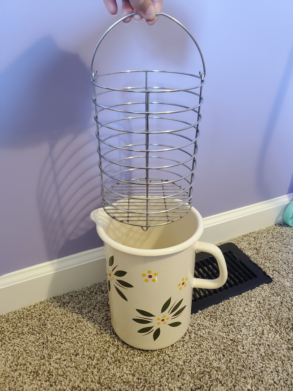 Temp-tations by Tara "Old World" Floral Enamel On Steel Multipot With Strainer